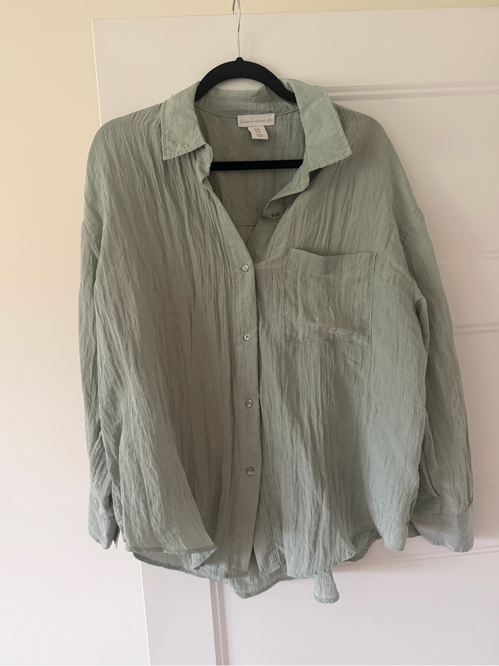 House of Harlow 1960 women’s Light Sage Button-Front Shirt Jacket